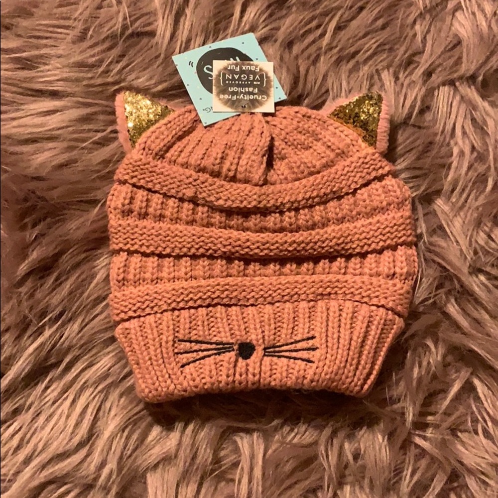 Kids cute cat beanie